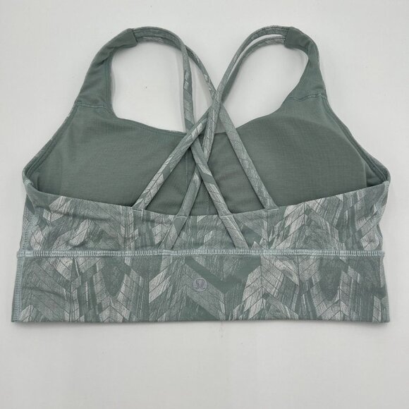 Lululemon Energy Bra (Nulux) Energy Bra in gray white womans size 8 pads include - Picture 4 of 8